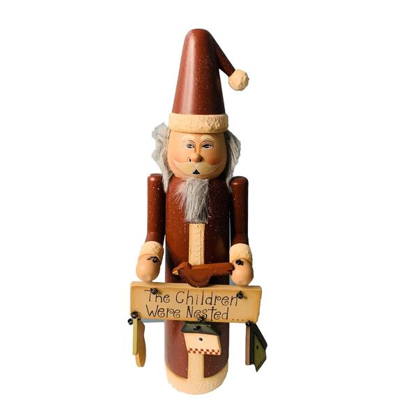 Vintage 15” Workbench Folk Art ‘The Children Were Nested’ Wooden Nutcracker 2003 - Picture 1 of 10